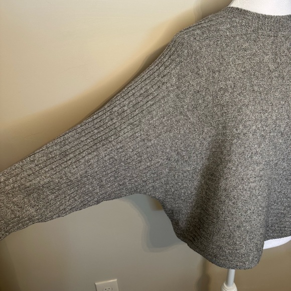 Pink Rose Gray Ribbed Sweater - Picture 2 of 3